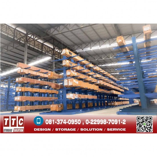 รับผลิตติดตั้งชั้นวางอุตสาหกรรม - ทีทีซี โลจิสติกส์ (ประเทศไทย) - Cantilever Racking System
